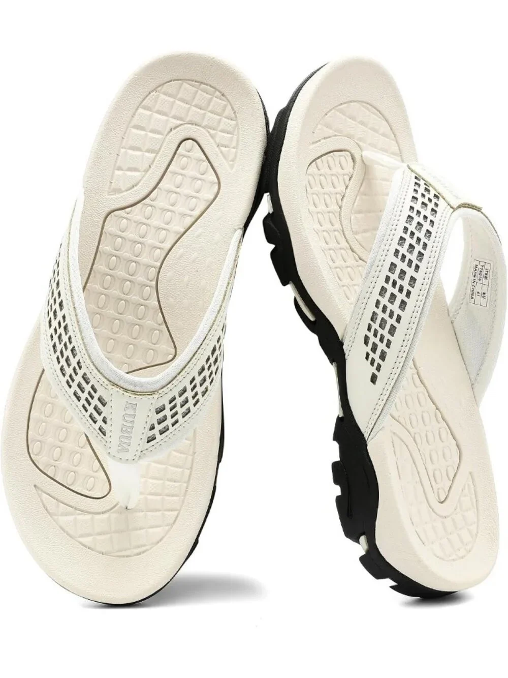 Men's White Beach Flip-Flops Water Casual Outdoor Athletic Thong Sandal Slipper